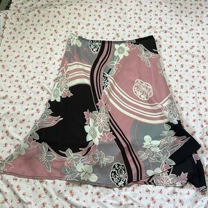 Baranda vintage floral pink and black skirt